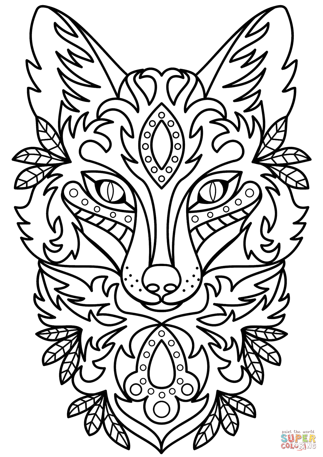 Cute Fox Coloring Pages for Kids Printable 97