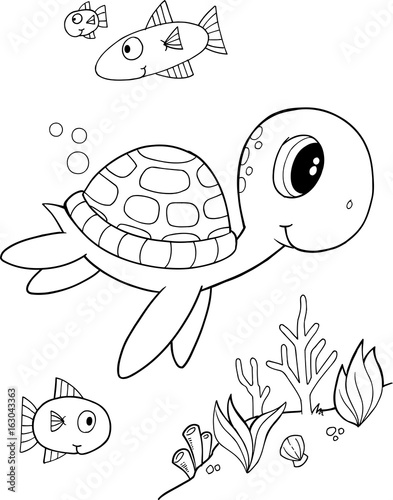 Cute Turtle Coloring Pages for Kids Printable 116