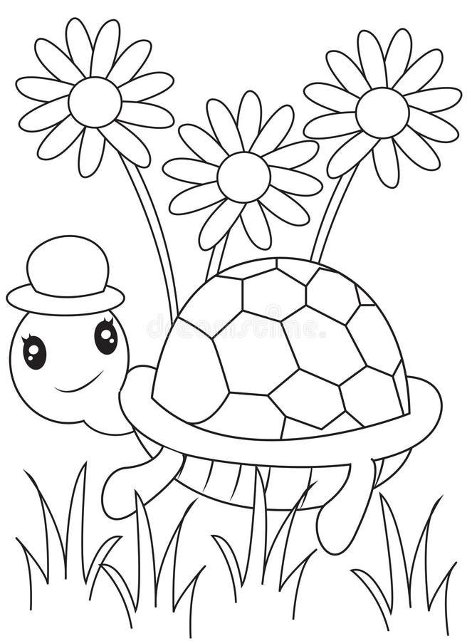 Cute Turtle Coloring Pages for Kids Printable 119