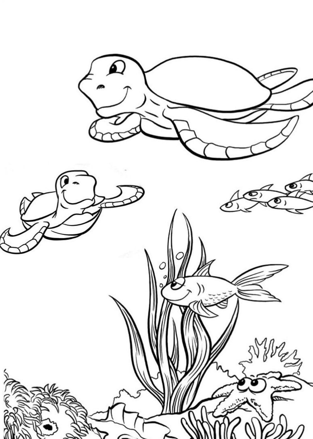 Cute Turtle Coloring Pages for Kids Printable 120