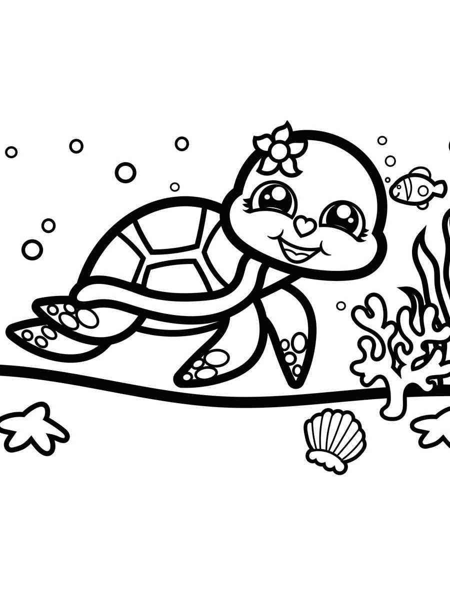 Cute Turtle Coloring Pages for Kids Printable 127