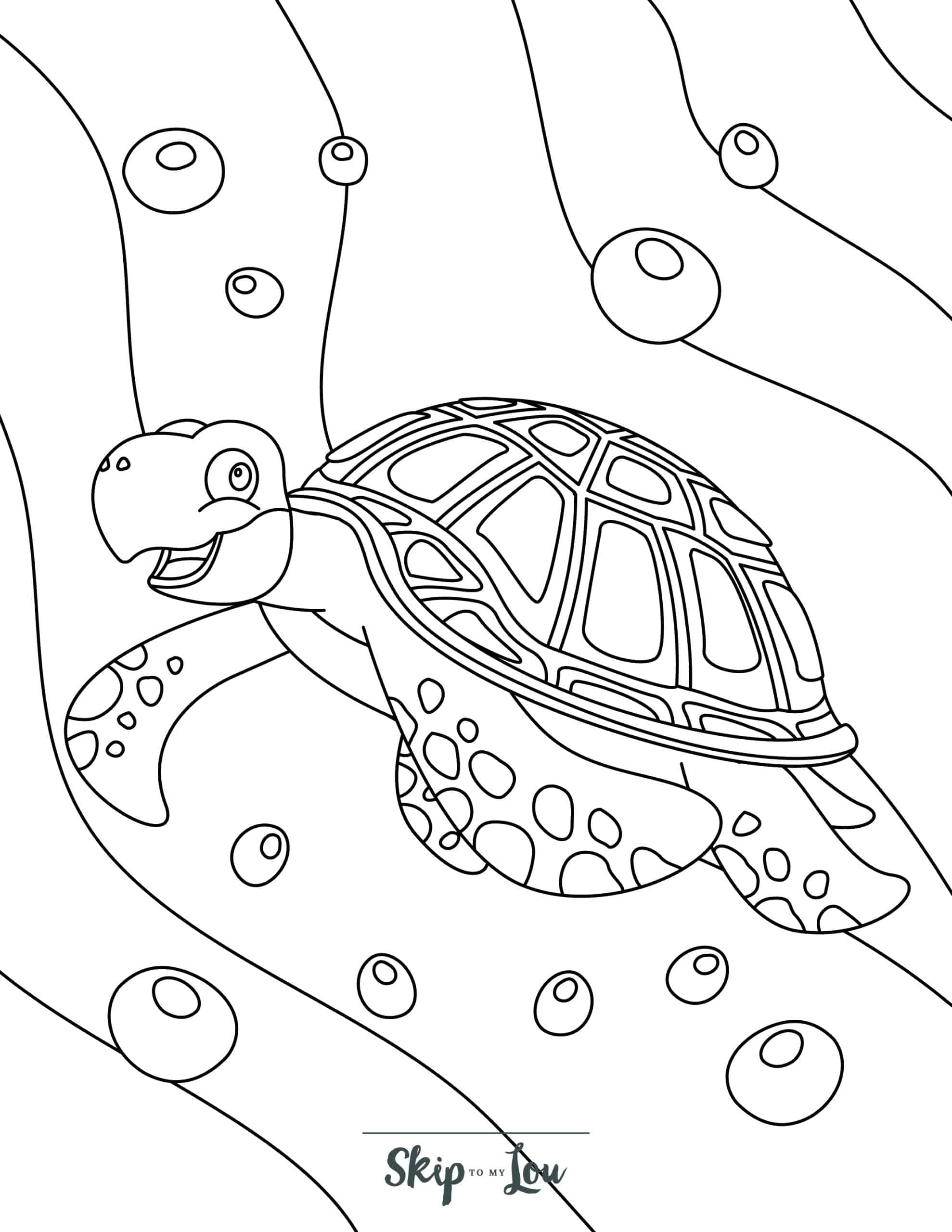 Cute Turtle Coloring Pages for Kids Printable 129