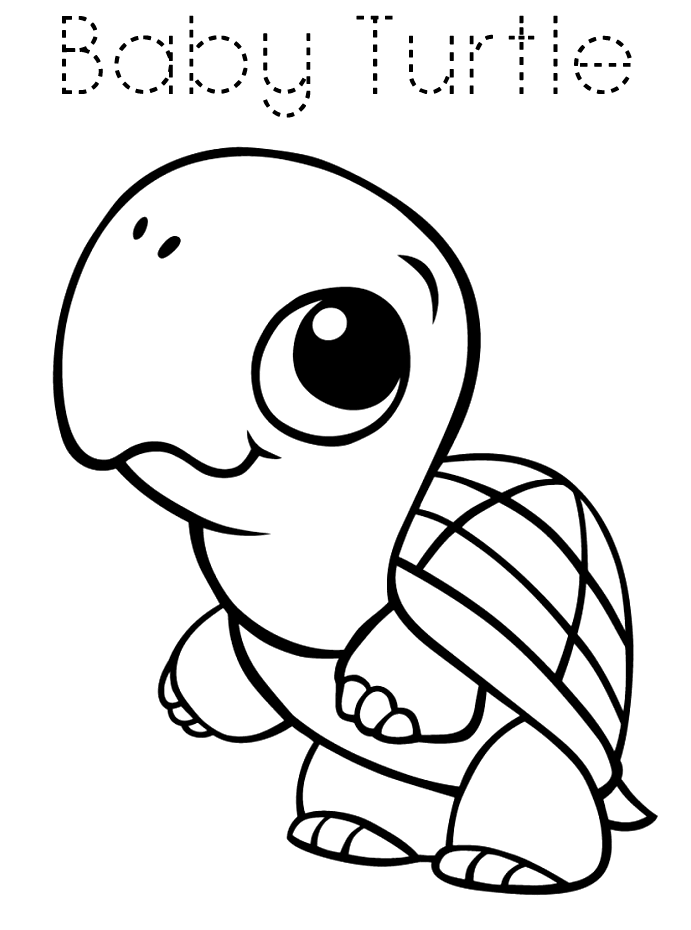 Cute Turtle Coloring Pages for Kids Printable 13