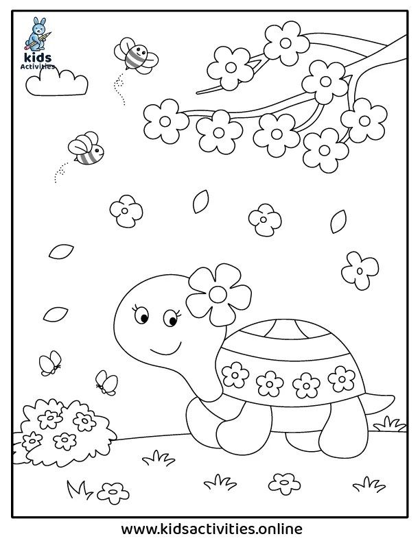 Cute Turtle Coloring Pages for Kids Printable 131