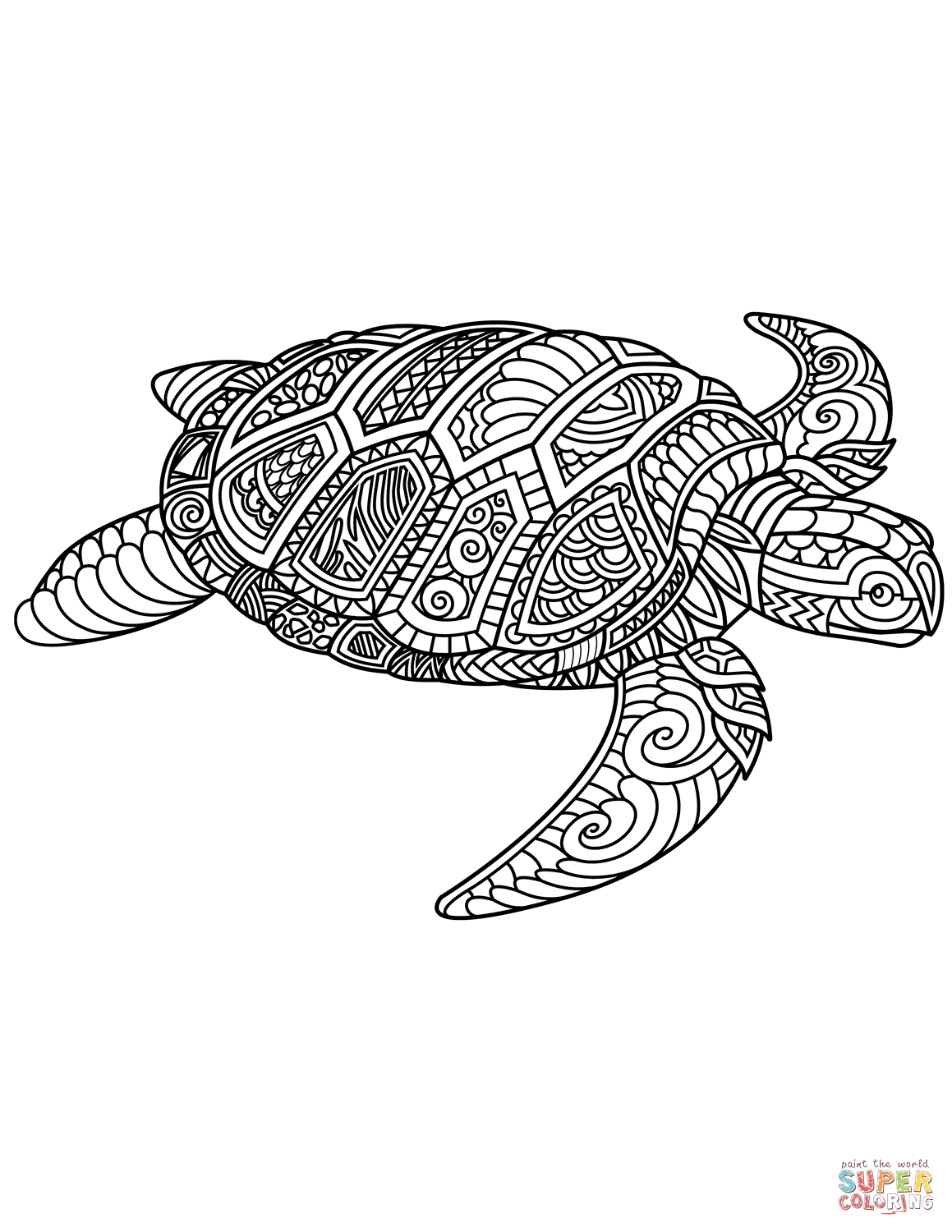 Cute Turtle Coloring Pages for Kids Printable 163