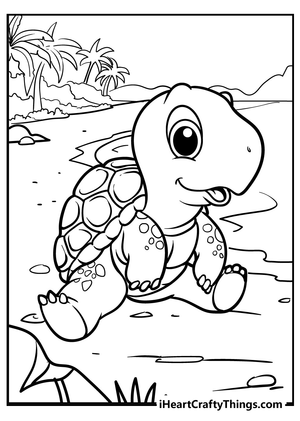 Cute Turtle Coloring Pages for Kids Printable 20