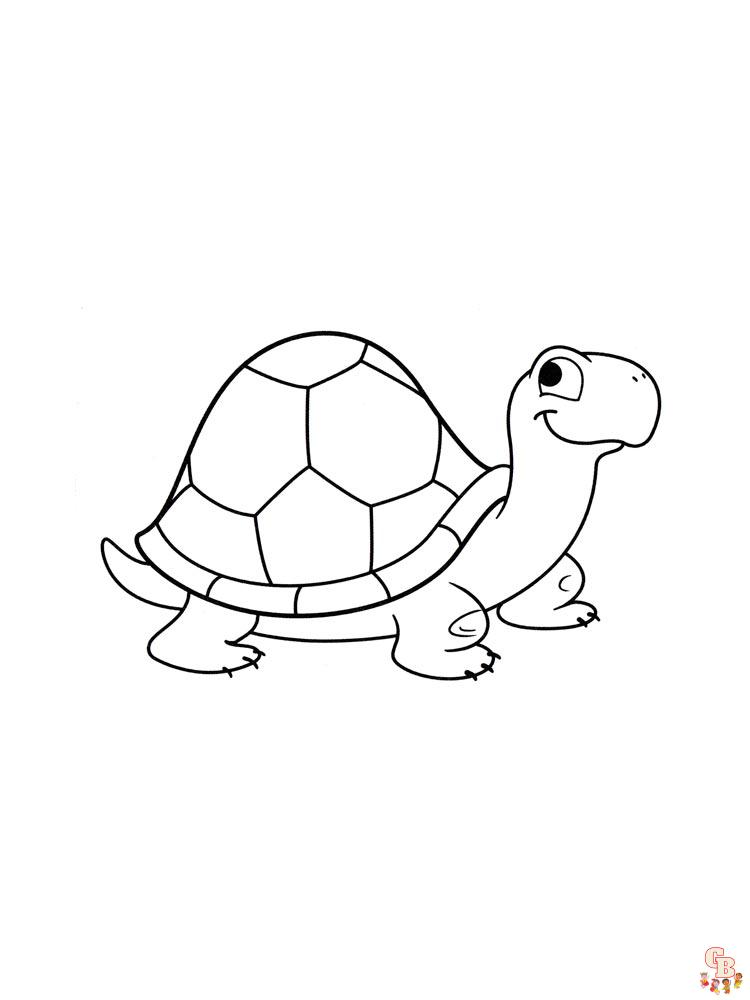 Cute Turtle Coloring Pages for Kids Printable 22