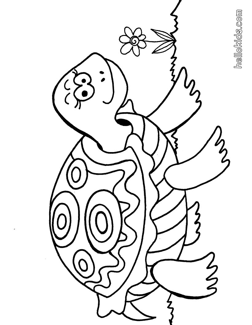 Cute Turtle Coloring Pages for Kids Printable 25