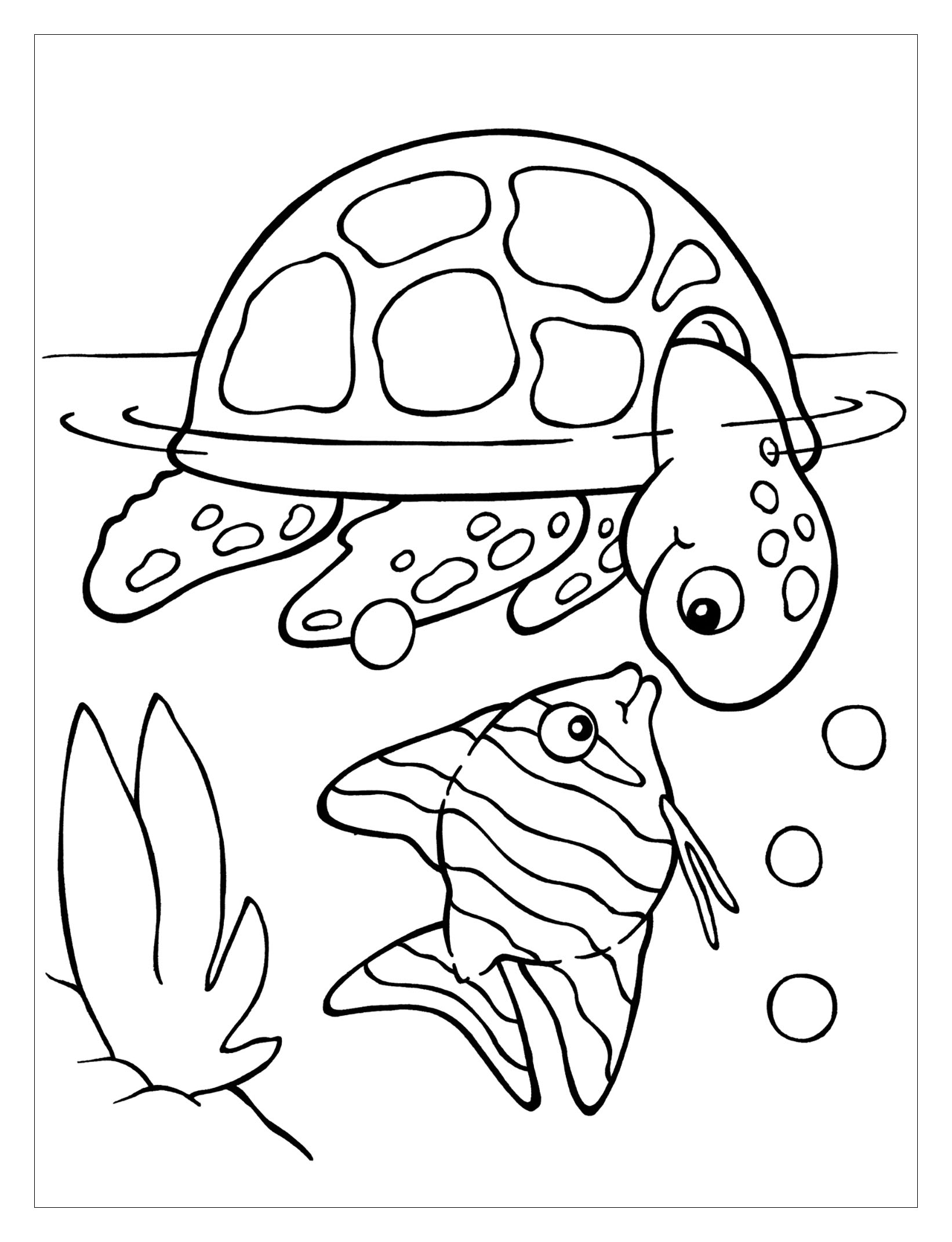 Cute Turtle Coloring Pages for Kids Printable 40