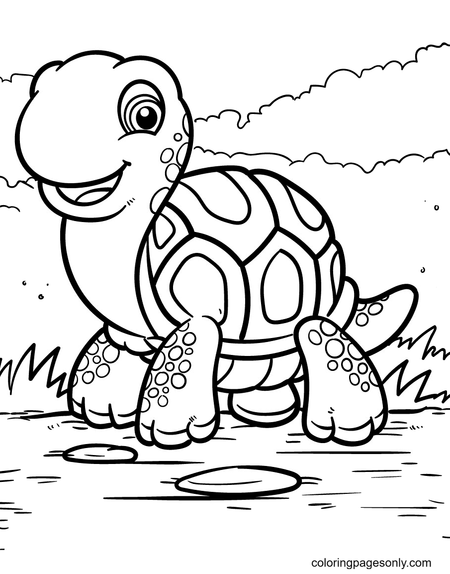 Cute Turtle Coloring Pages for Kids Printable 58