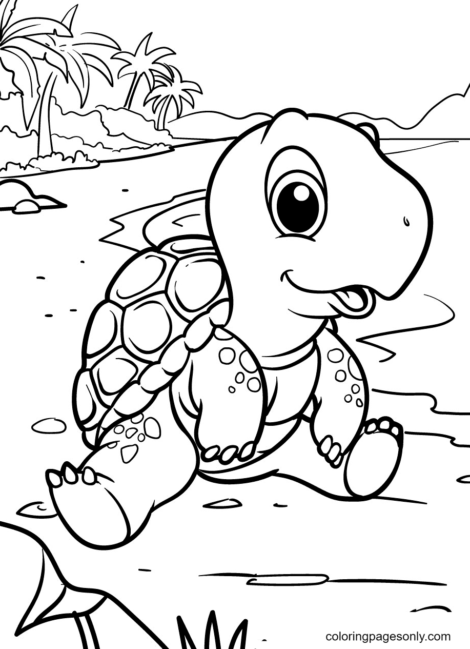 Cute Turtle Coloring Pages for Kids Printable 60