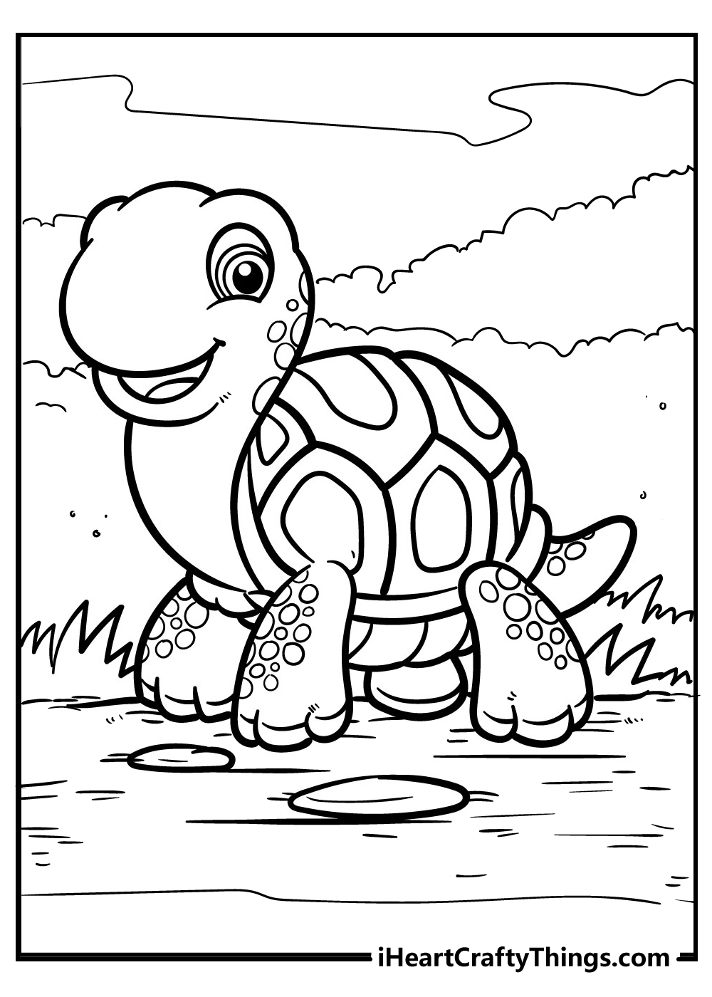 Cute Turtle Coloring Pages for Kids Printable 76