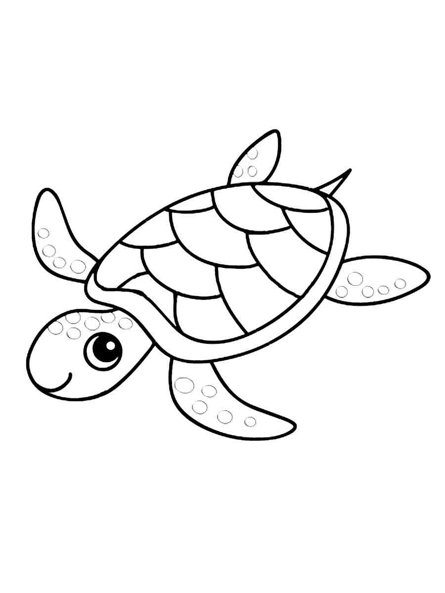 Cute Turtle Coloring Pages for Kids Printable 79