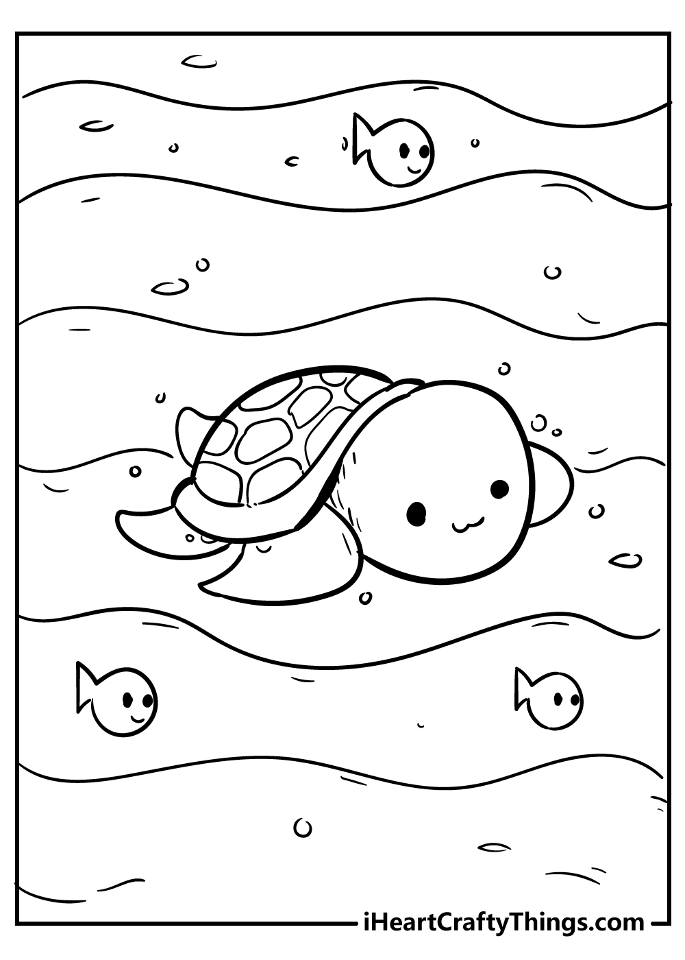 Cute Turtle Coloring Pages for Kids Printable 80