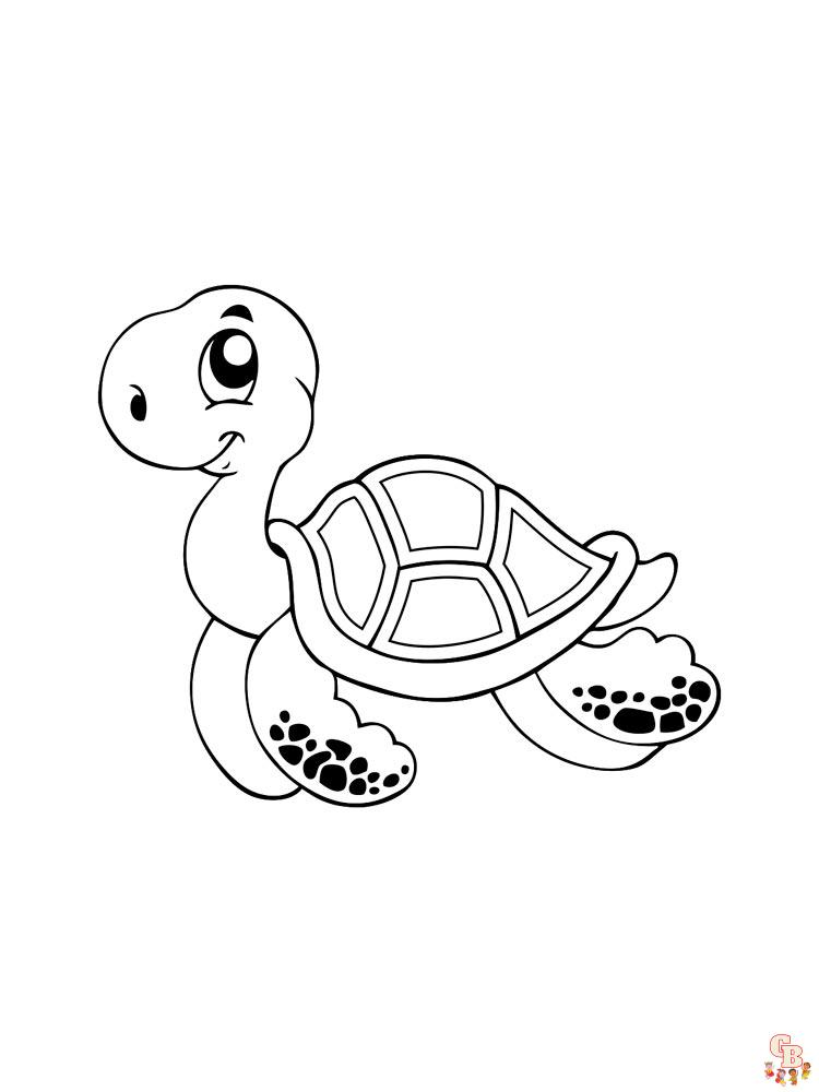 Cute Turtle Coloring Pages for Kids Printable 81