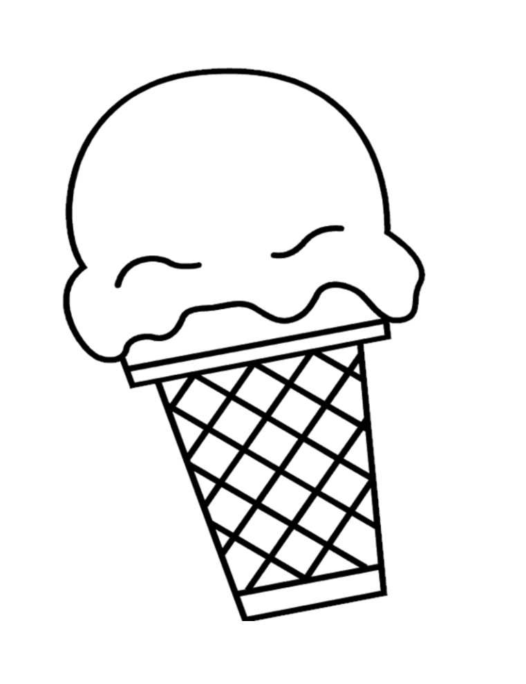 Ice Cream Coloring Page Free Printable 1