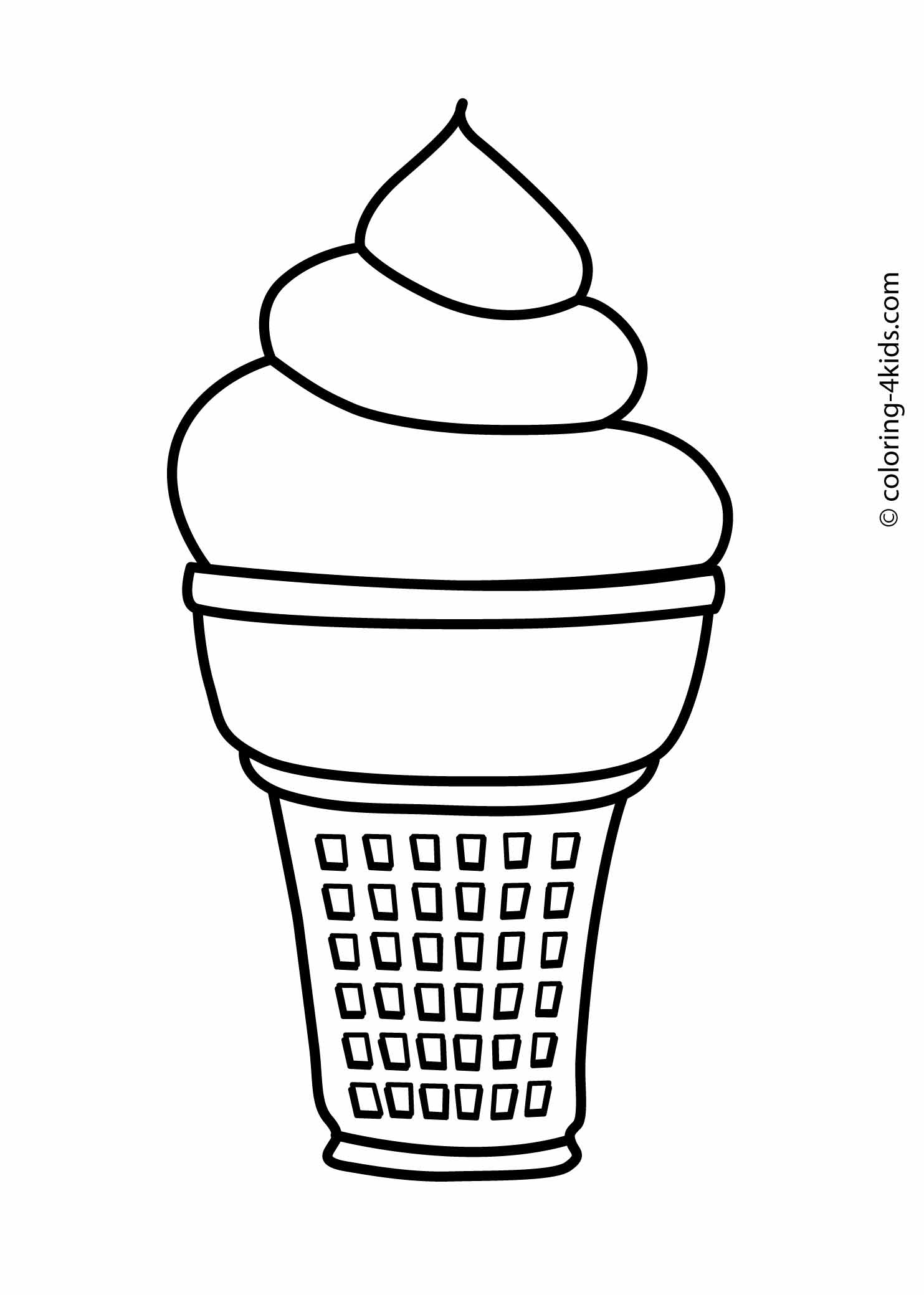 Ice Cream Coloring Page Free Printable 100