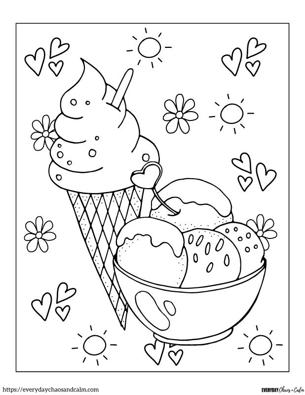 Ice Cream Coloring Page Free Printable 106