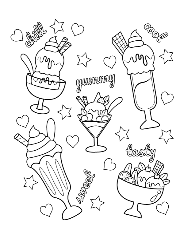 Ice Cream Coloring Page Free Printable 113