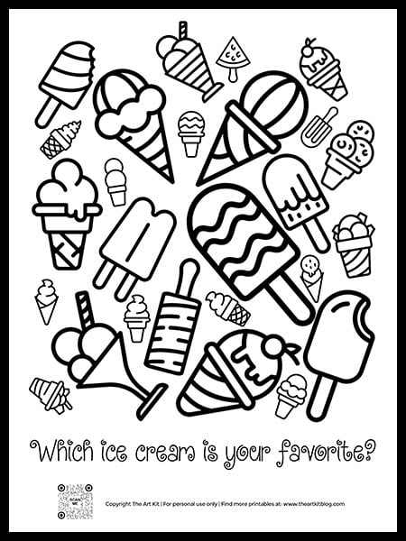 Ice Cream Coloring Page Free Printable 115