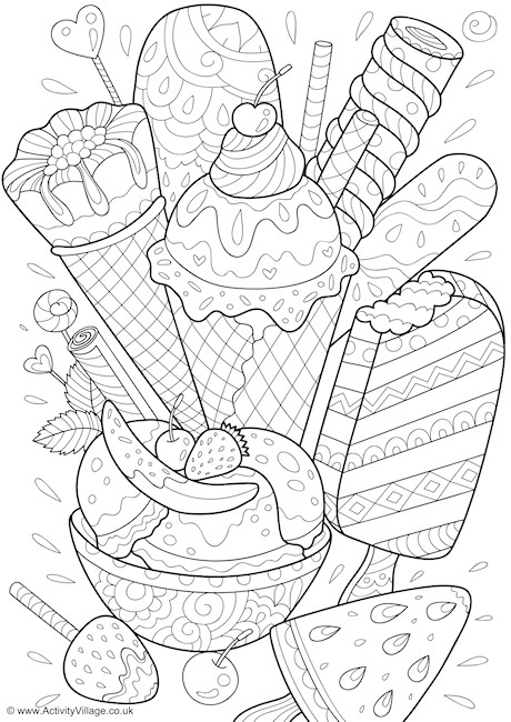 Ice Cream Coloring Page Free Printable 24