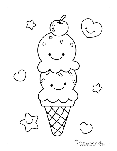 Ice Cream Coloring Page Free Printable 49