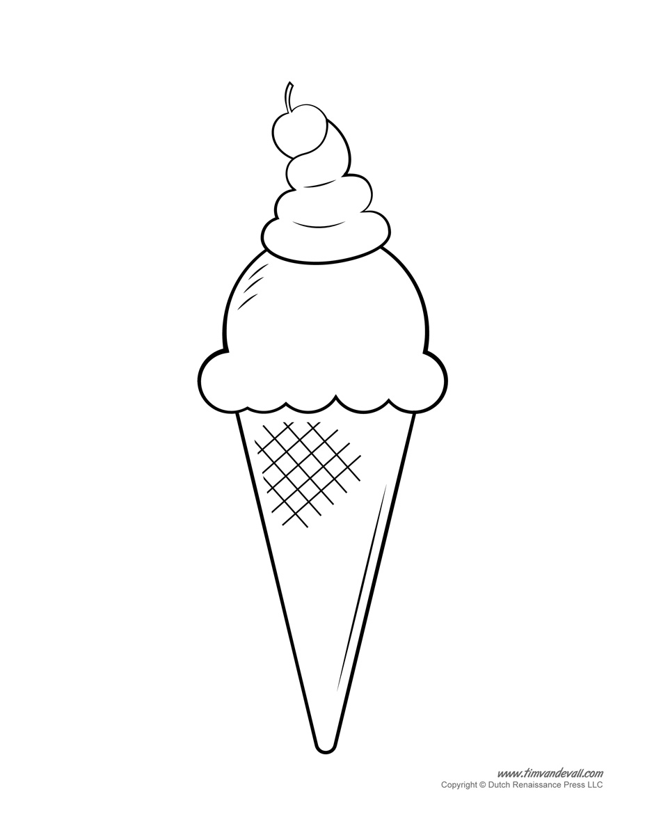 Ice Cream Coloring Page Free Printable 6