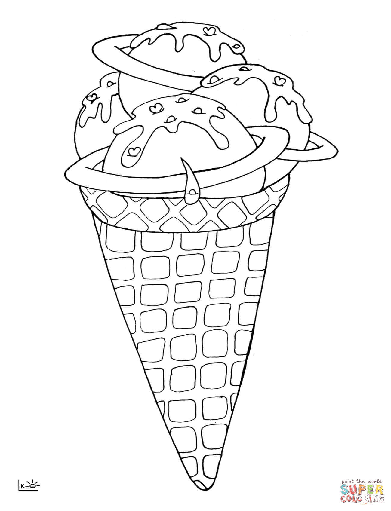 Ice Cream Coloring Page Free Printable 63