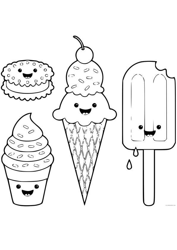 Ice Cream Coloring Page Free Printable 76