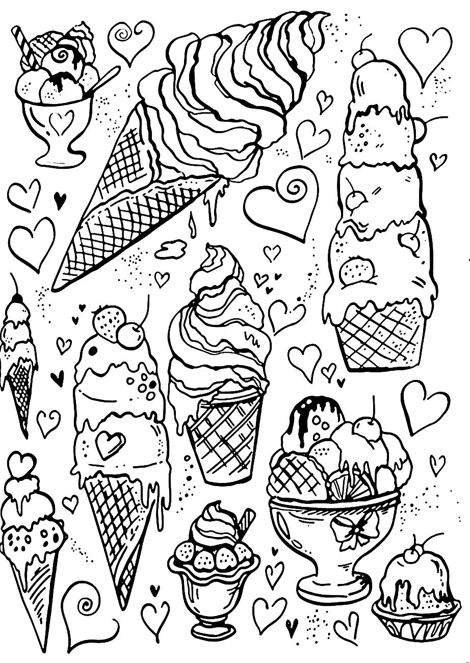 Ice Cream Coloring Page Free Printable 78