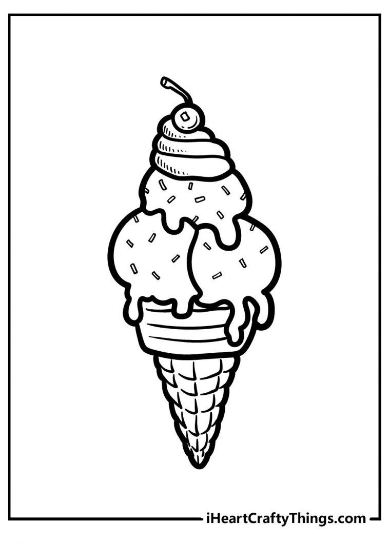 Ice Cream Coloring Page Free Printable 83