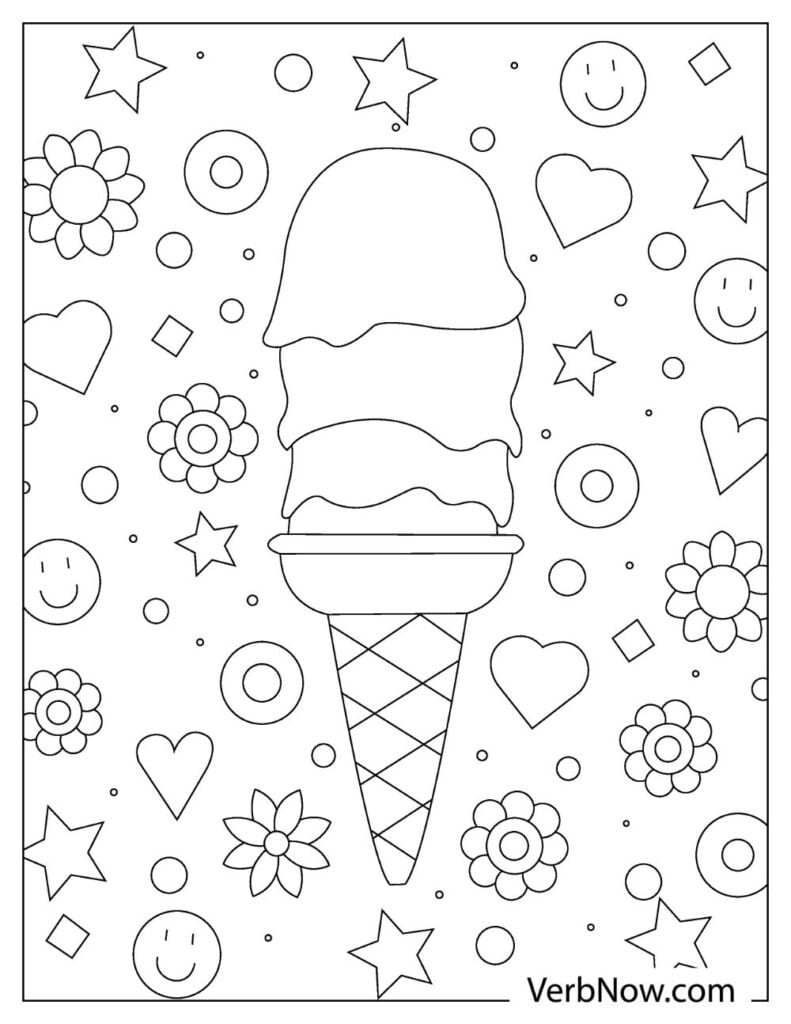 Ice Cream Coloring Page Free Printable 89