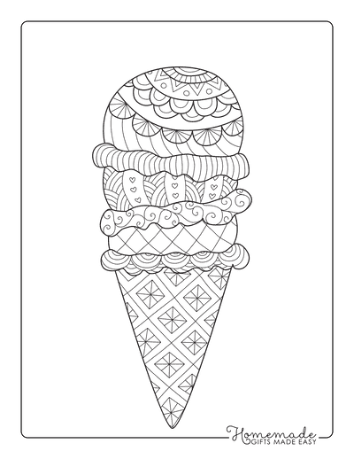 Ice Cream Coloring Page Free Printable 91