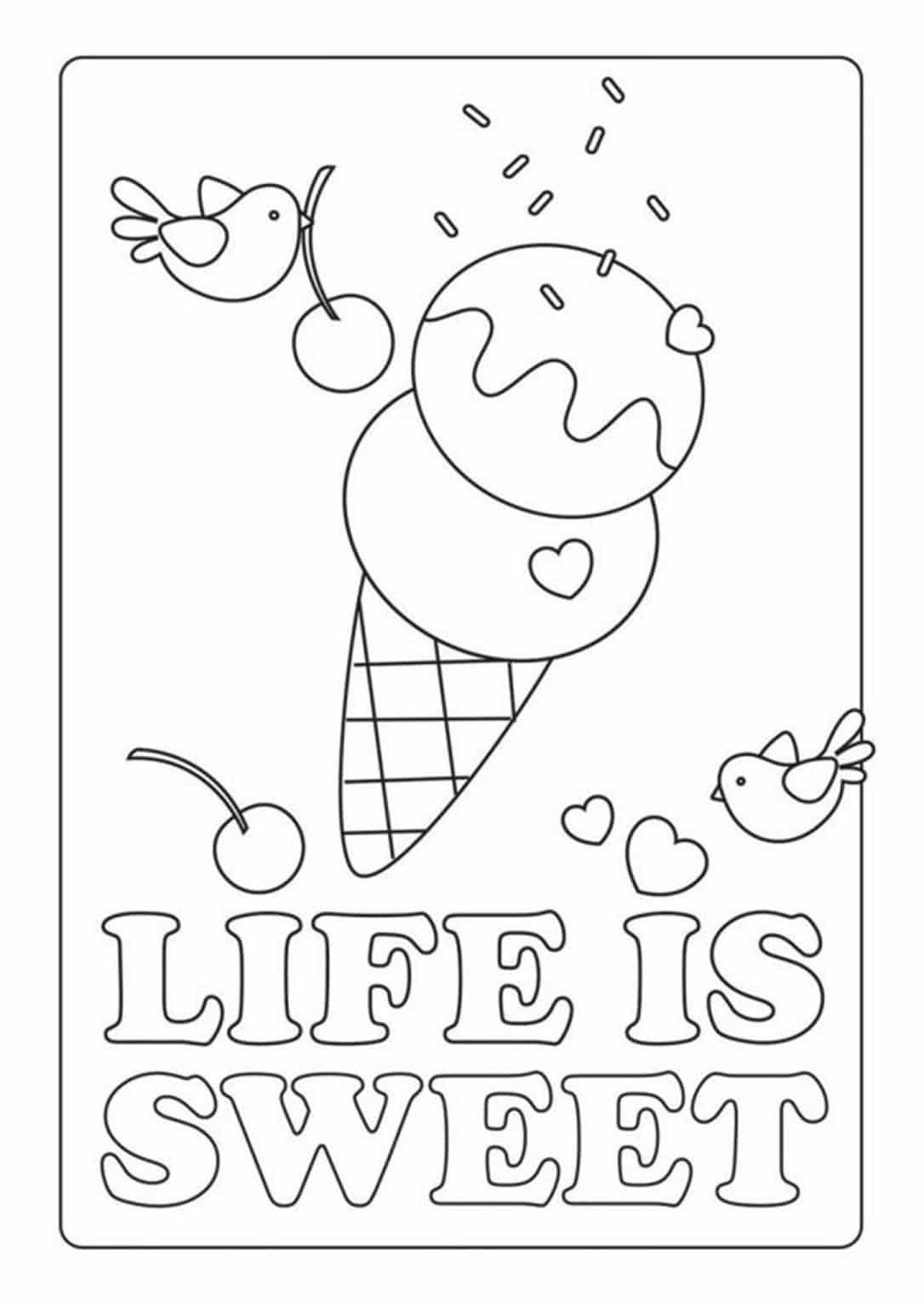 Ice Cream Coloring Page Free Printable 94