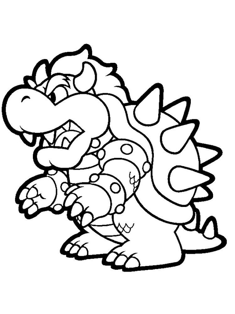 Mario Bowser Coloring Pages Printables 1