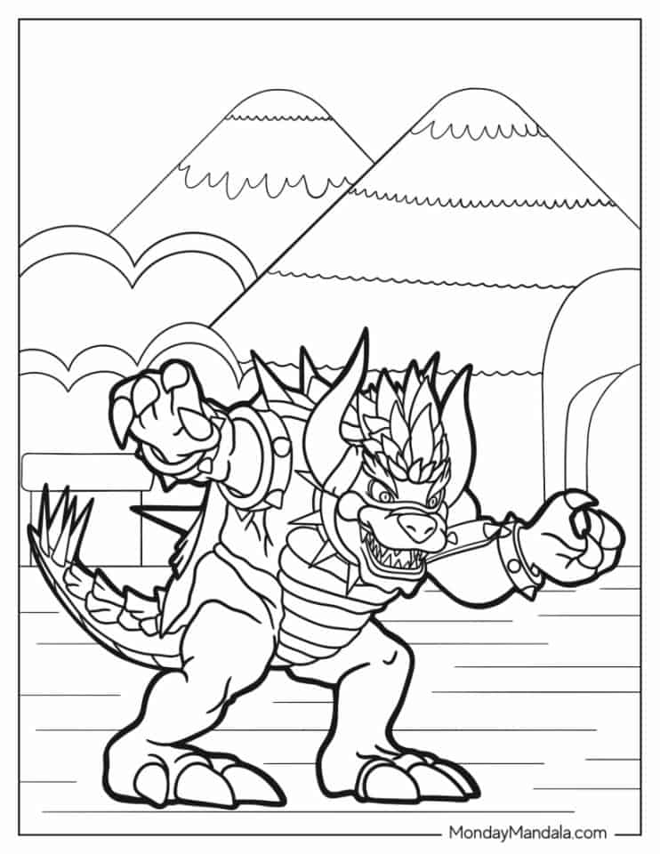 Mario Bowser Coloring Pages Printables 101