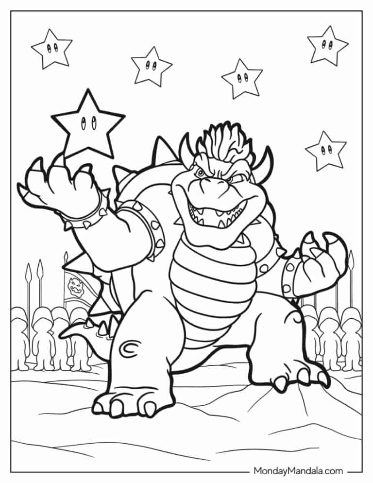 Mario Bowser Coloring Pages Printables 108