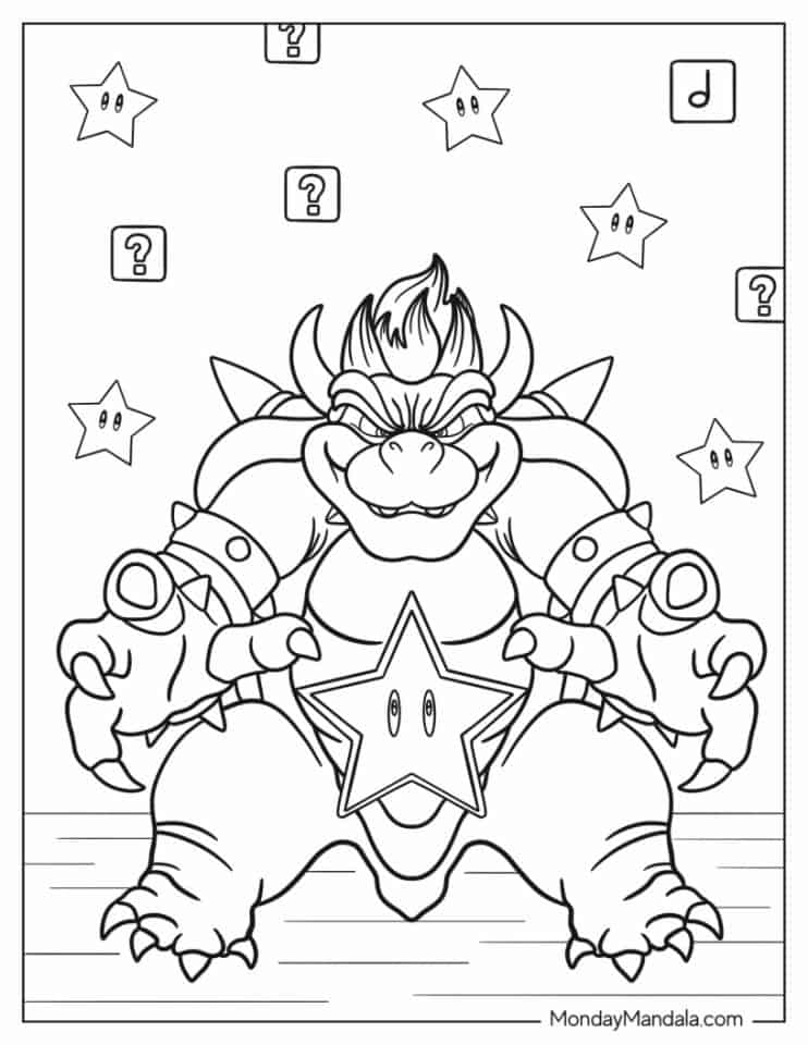 Mario Bowser Coloring Pages Printables 110