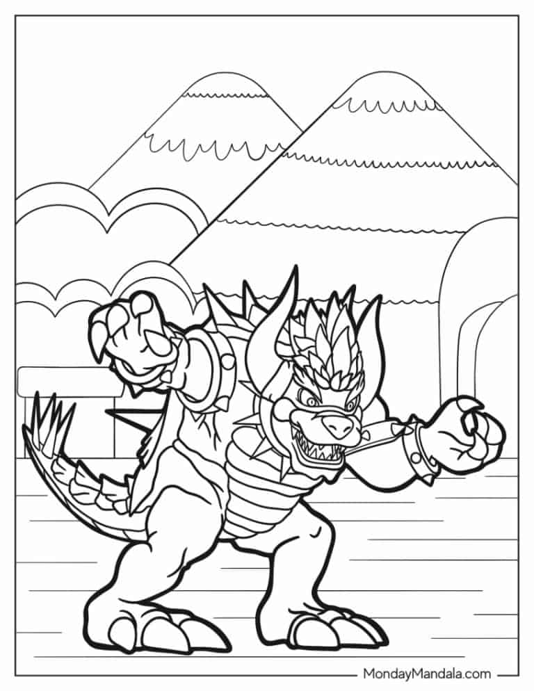 Mario Bowser Coloring Pages Printables 12