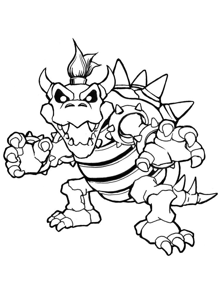 Mario Bowser Coloring Pages Printables 122