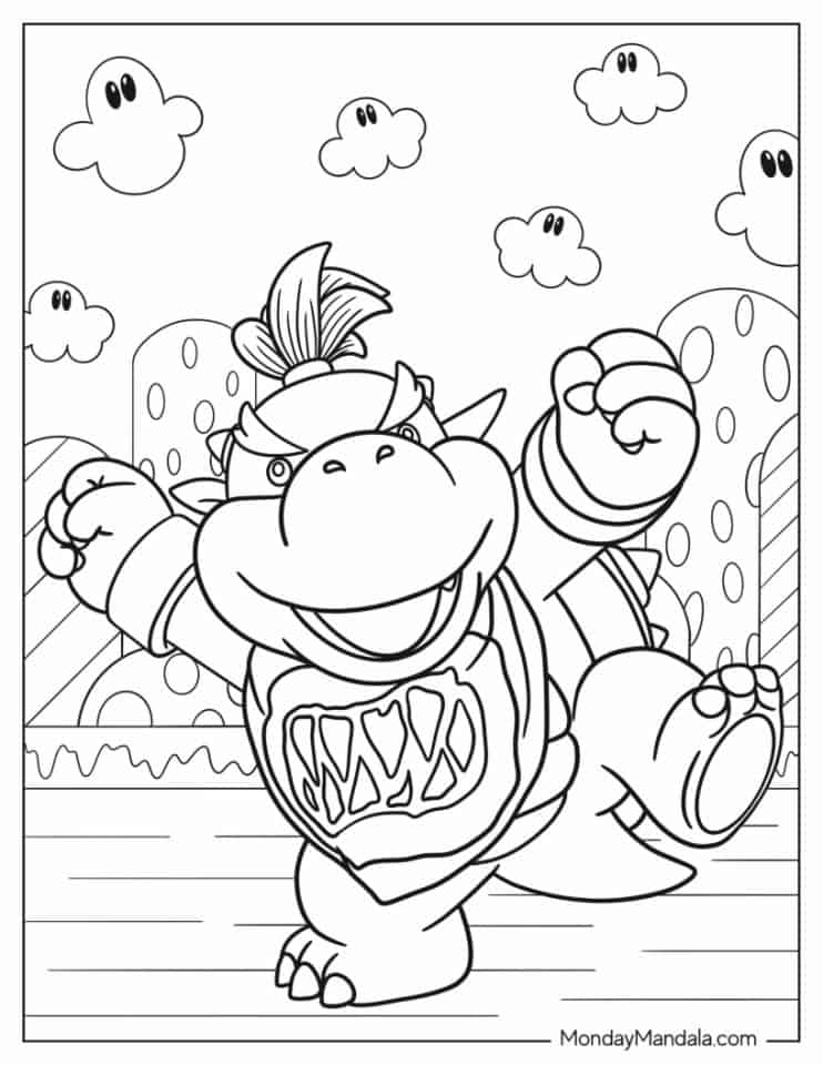 Mario Bowser Coloring Pages Printables 125