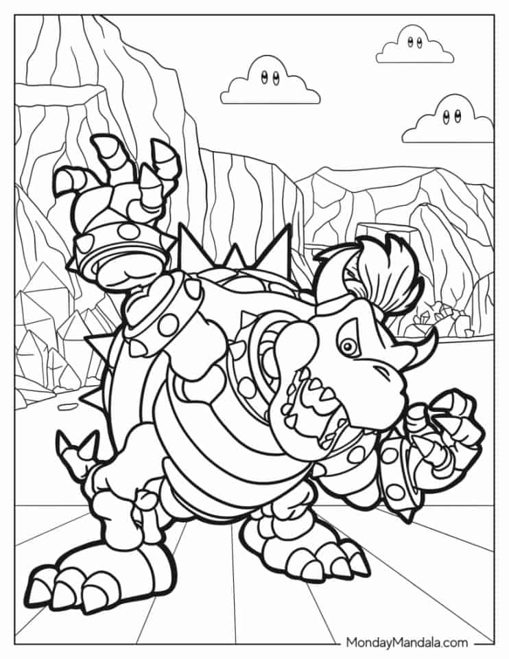 Mario Bowser Coloring Pages Printables 131