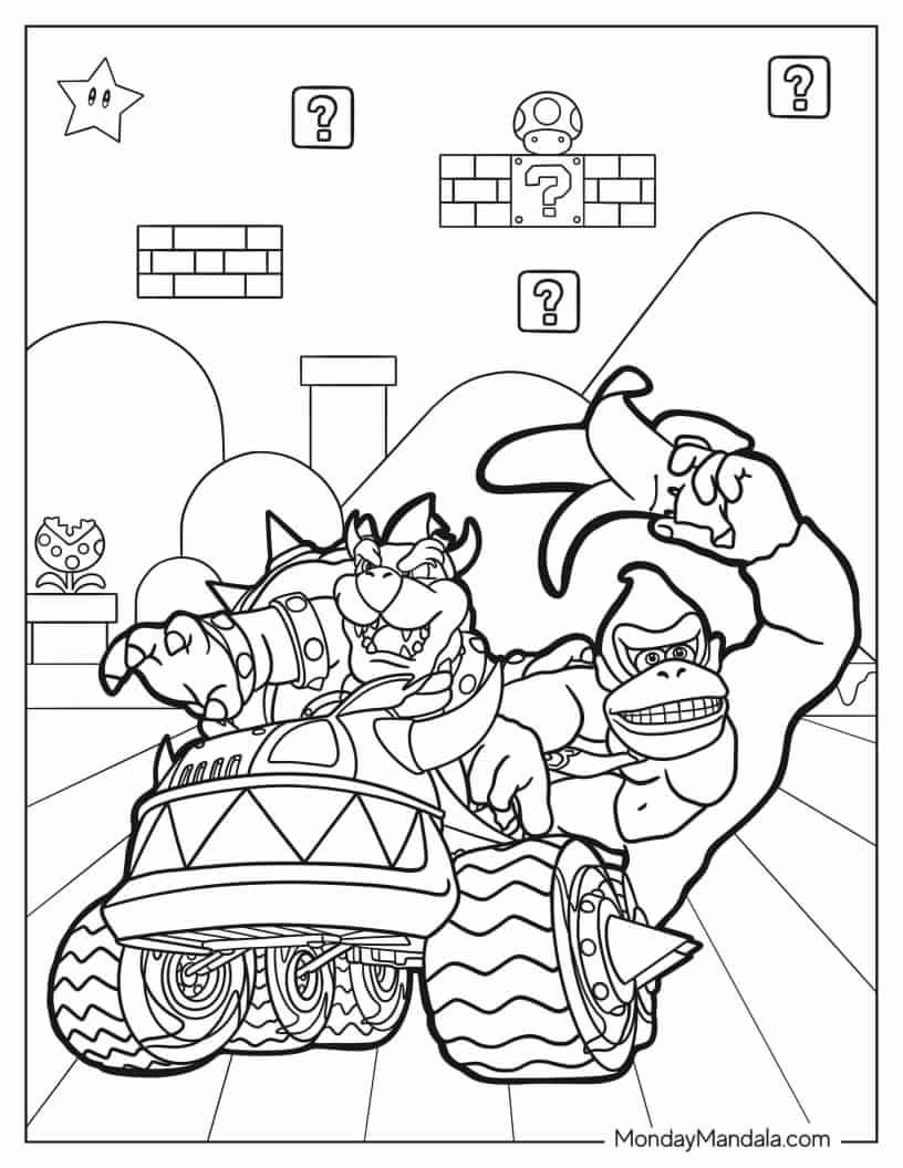 Mario Bowser Coloring Pages Printables 24