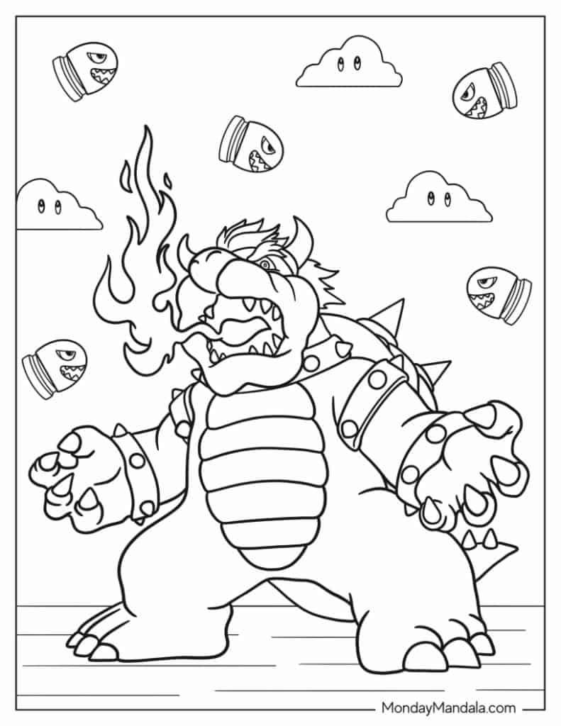 Mario Bowser Coloring Pages Printables 34