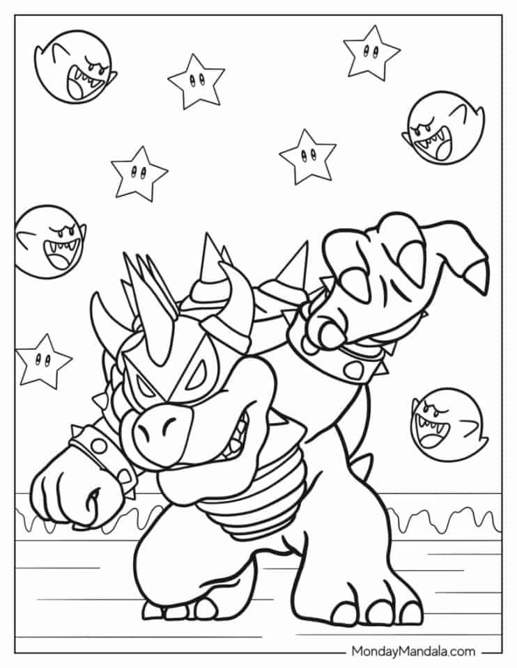 Mario Bowser Coloring Pages Printables 40