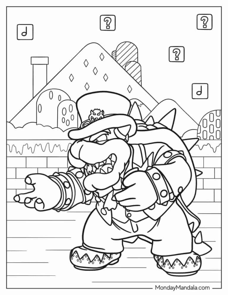 Mario Bowser Coloring Pages Printables 44