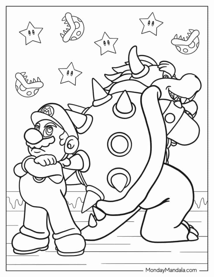 Mario Bowser Coloring Pages Printables 46