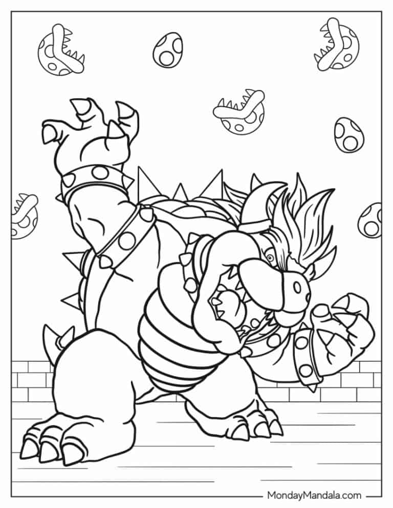 Mario Bowser Coloring Pages Printables 68