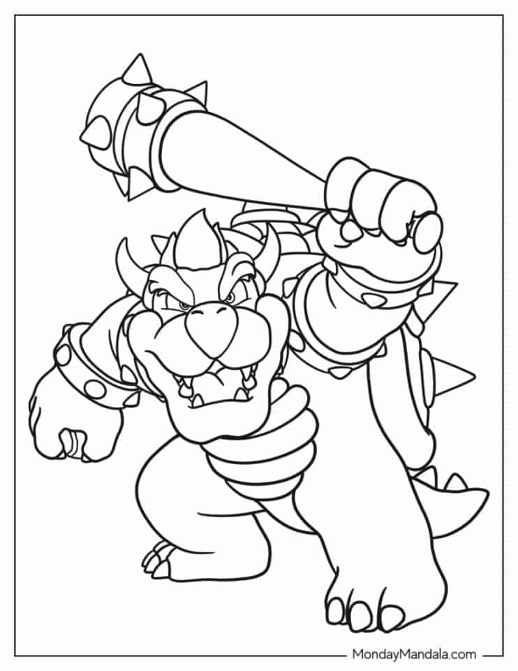 Mario Bowser Coloring Pages Printables 86