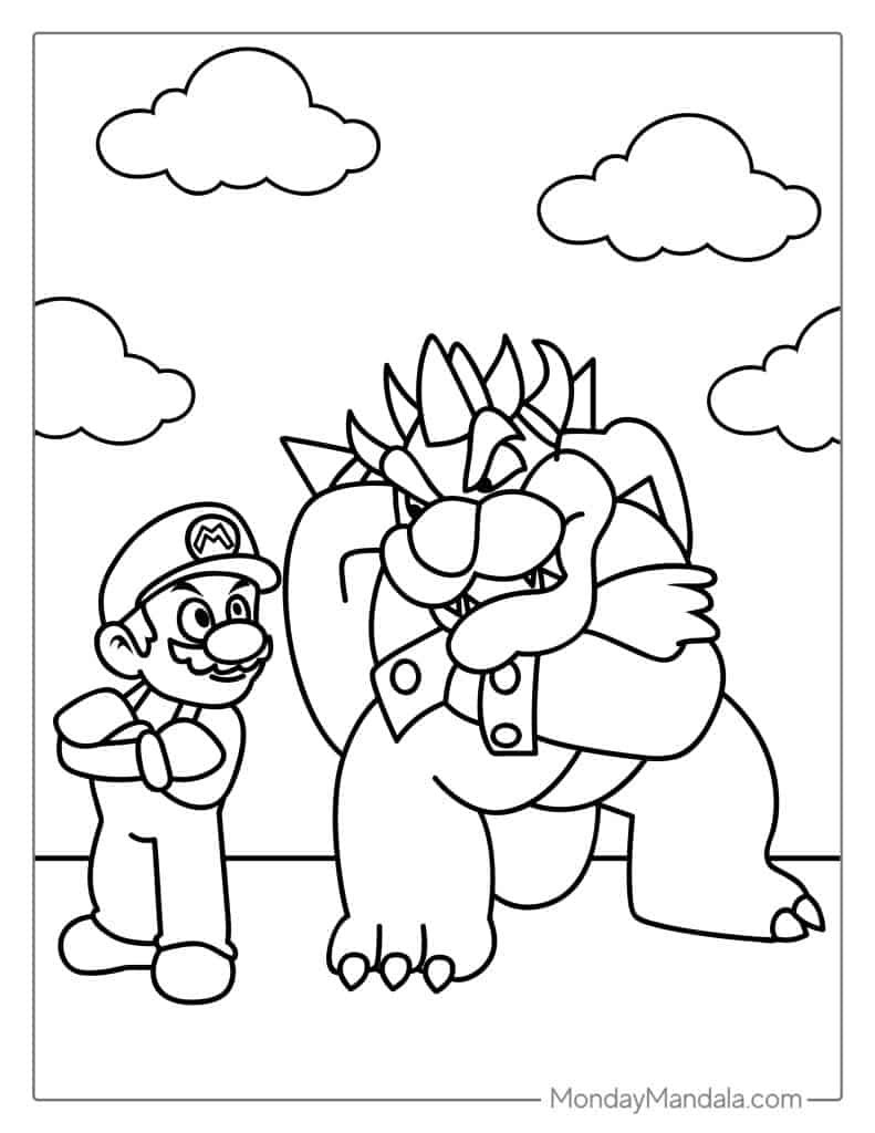 Mario Bowser Coloring Pages Printables 87